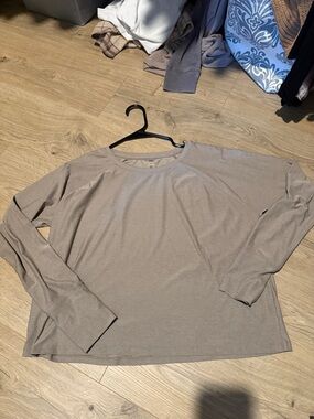 Beyond Yoga Long Sleeve Crew Tee in Taupe